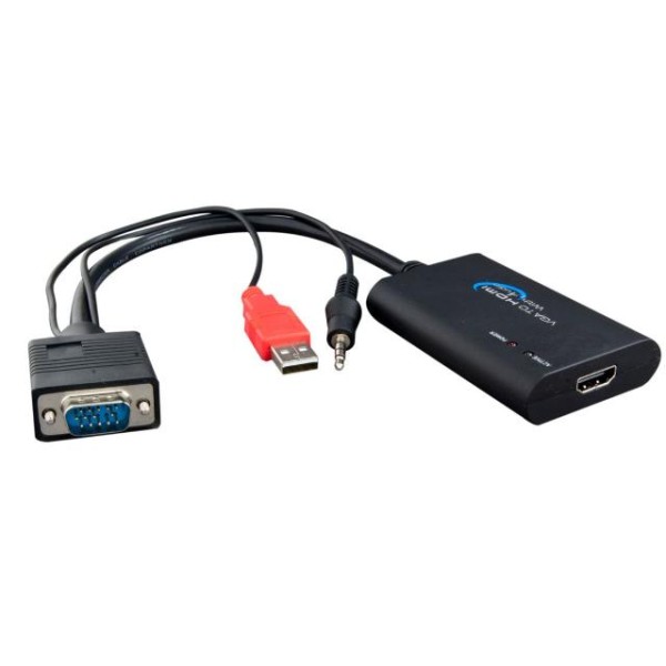 Μετατροπέας VGA DB15(M) + USB (για ΗΧΟ) / HDMI 1.4V(F) – 0.20cm