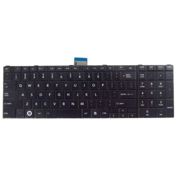 Πληκτρολόγιο για Laptop Toshiba Satellite C850 US Μαύρο