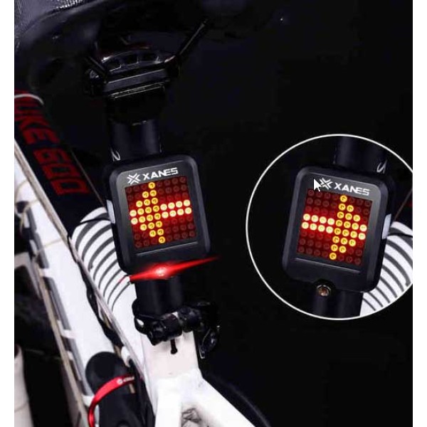 Πίσω φως ποδηλάτου (επαναφορτ.) με αυτόματη ένδειξη στροφής ανάλογα την κλήση του ποδηλ. + laser