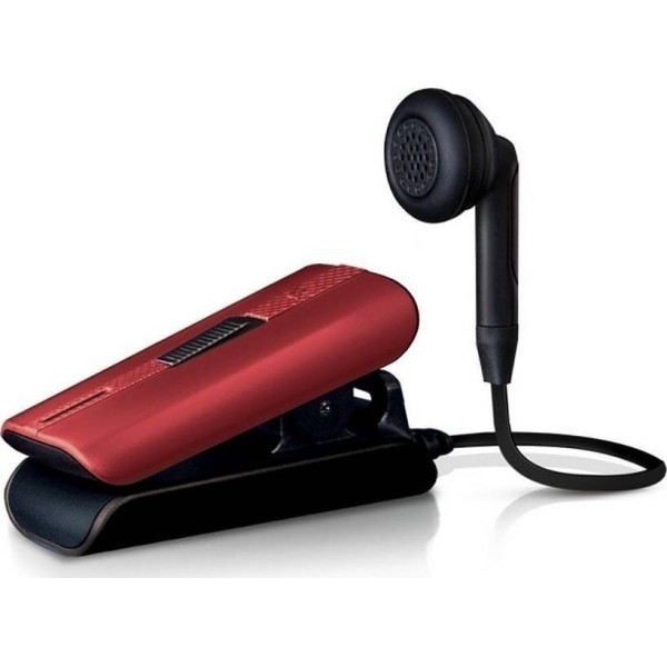 Bluetooth Hands Free Vieox Venturer V301 με Πλακέ Καλώδιο και Δόνηση Κόκκινο