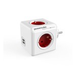 Πολύμπριζο PowerCube (4 θέσεων) + διπλός φορτιστής κινητού USB