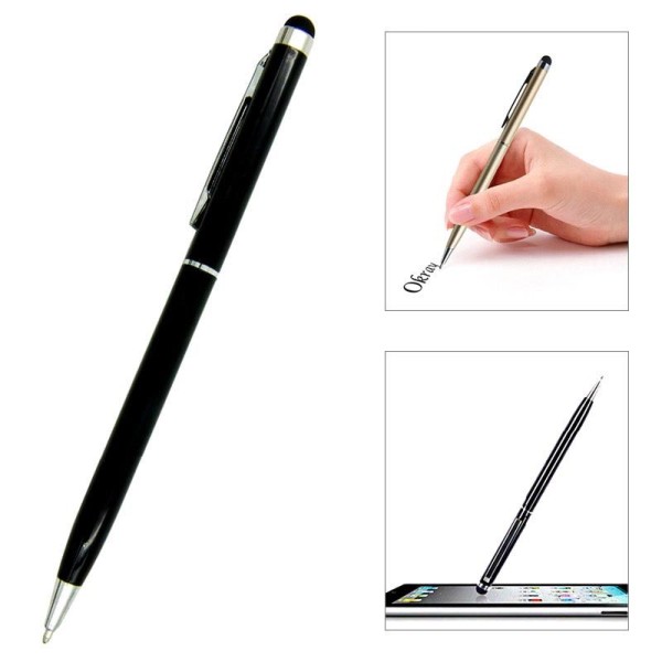 Γραφίδα στυλό με πενάκι για οθόνες αφής - Μαύρο - Ασημένιο