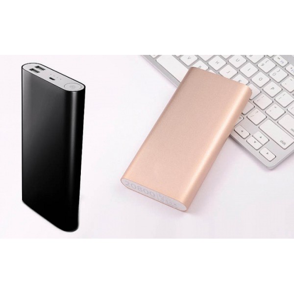 Power Bank 20800mAh, 2x USB, Μετελλικό σε Μαύρο - Χρυσαφί - Ασημί