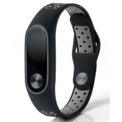 Λουράκι Σιλικόνης για Xiaomi Mi Band 2 Μαύρο Γκρι