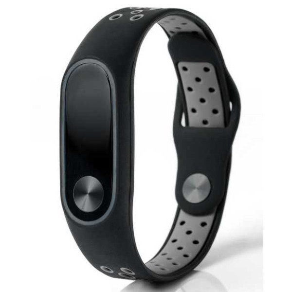 Λουράκι Σιλικόνης για Xiaomi Mi Band 2 Μαύρο Γκρι